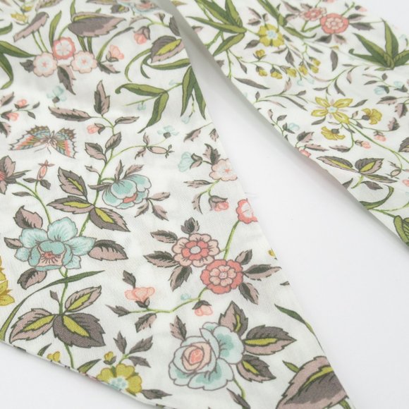 J Crew Liberty London Twilly Scrunchie - White Multi Floral & Butterfly Ivory - Picture 4 of 6